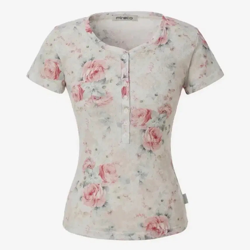 [BUNJANG] Mireco Flower Button T Ivory / 미레코 FLOWER BUTTON T IVORY