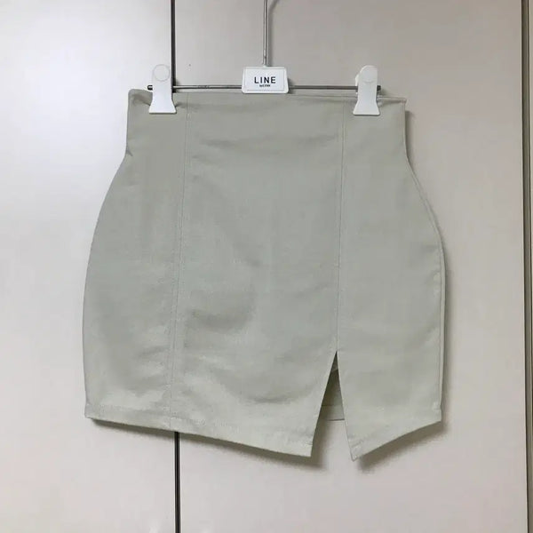 [BUNJANG] Saint Laurent Beige Mini Skirt / 새) LAURENT 베이지 미니 스커트