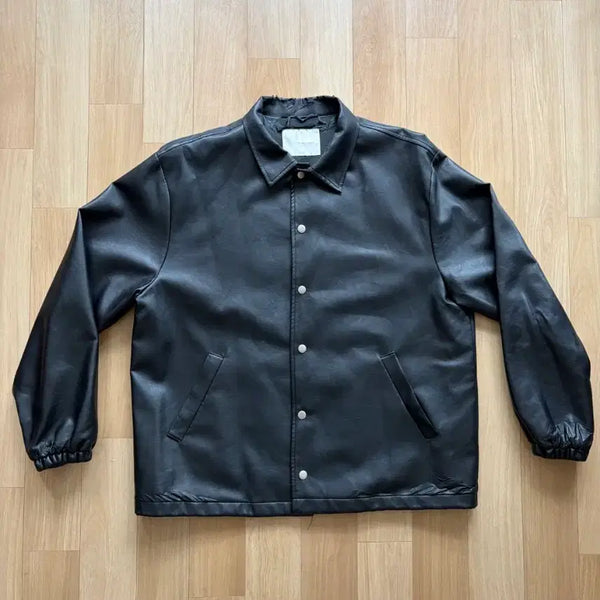 [BUNJANG] Vegan Leather Coach Jacket XL / 비건레더 코치자켓 xl 가죽자켓