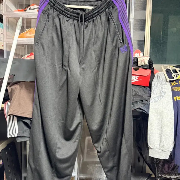 [BUNJANG] Needles H.D. Track Pants Black/Purple (Size L) / 니들스 H.D. 트랙팬츠 블랙/퍼플 (L사이즈)