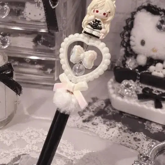 [BUNJANG] Bunny Kitty Figure Ballpoint Pen / 토끼 키티 피규어 볼펜 / 볼꾸 DIY