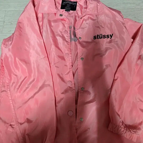 [BUNJANG] Stussy Pink Coach Jacket / 스투시 핑크색 코치 자켓