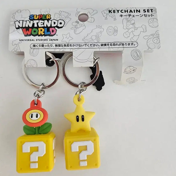 [BUNJANG] Universal Studios Japan Nintendo World Super Mario Keychain Set (Flower, Star) / 유니버설 스튜디오 재팬 닌텐도 월드 슈퍼마리오 키체인 세트 (플라워,스타)