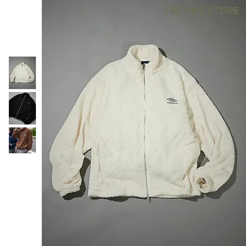 [BUNJANG] Umbro x Freaks Store Bouclé Track Jacket / 엄브로 프릭스 별주 부클레 트랙 자켓