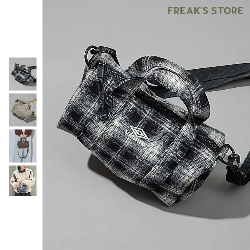 [BUNJANG] Umbro x Freaks Store Flannel Mini Boston Bag / 엄브로 프릭스 별주 플란넬 미니 보스턴백
