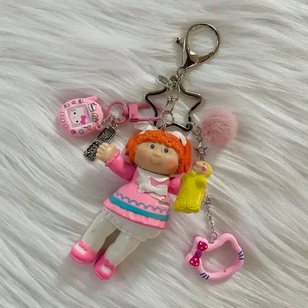 [BUNJANG] Vintage Cabbage Patch Kid Figure Custom Keychain / 빈티지 양배추인형 피규어 키치 키링