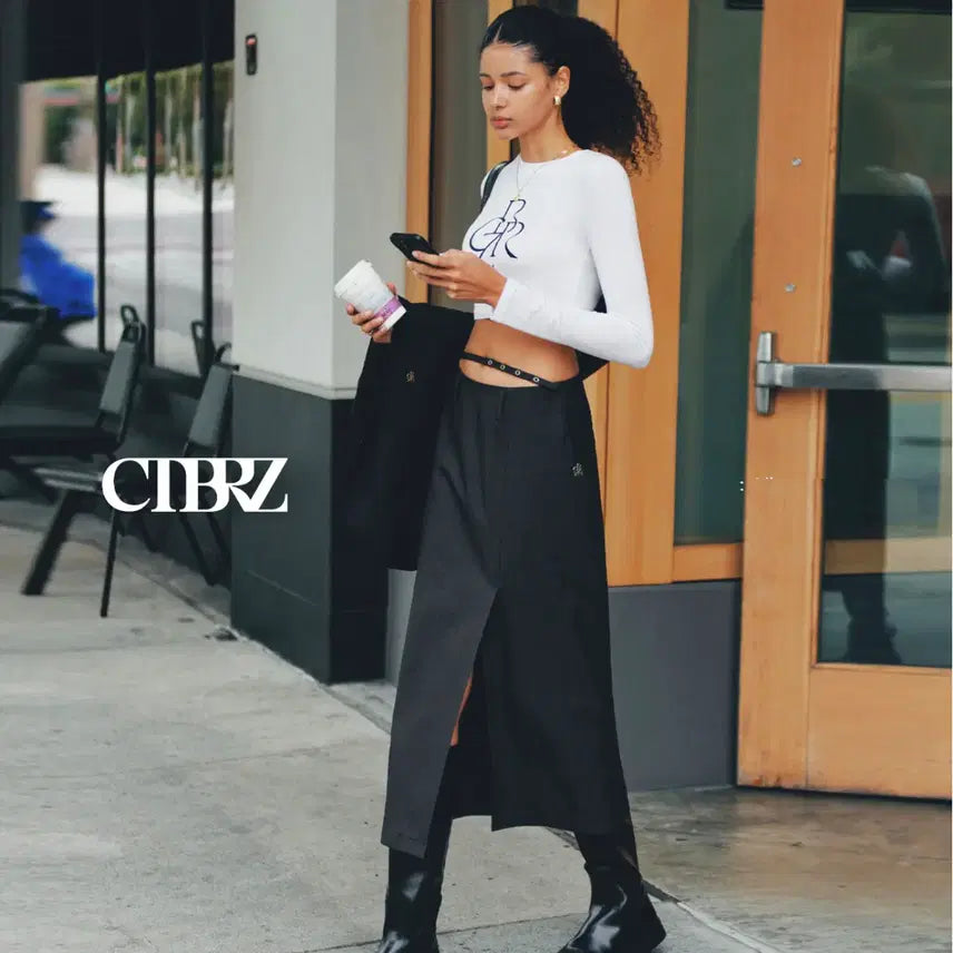 [BUNJANG] CTBRZ Slit Long Skirt Black / 시티브리즈(CTBRZ) 슬릿 롱스커트 66-77 새상품
