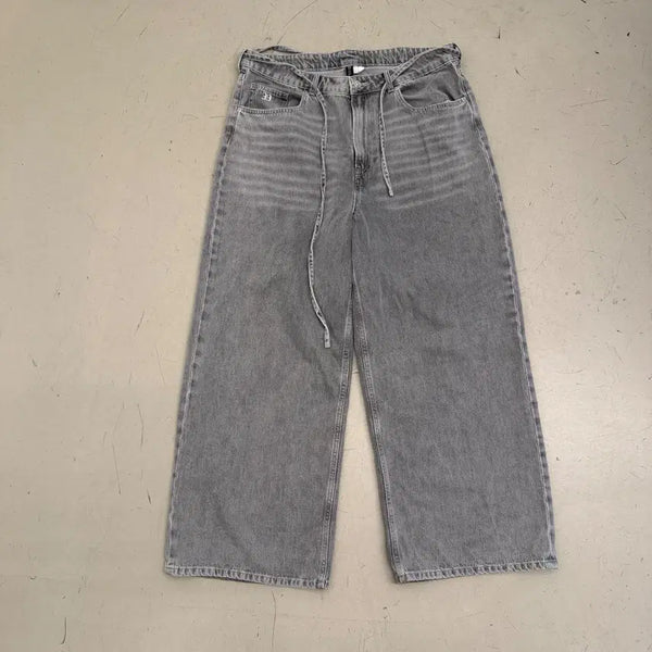 [BUNJANG] Wide Dragon Printing Denim Pants / 와이드 드래곤 프린팅 데님 팬츠