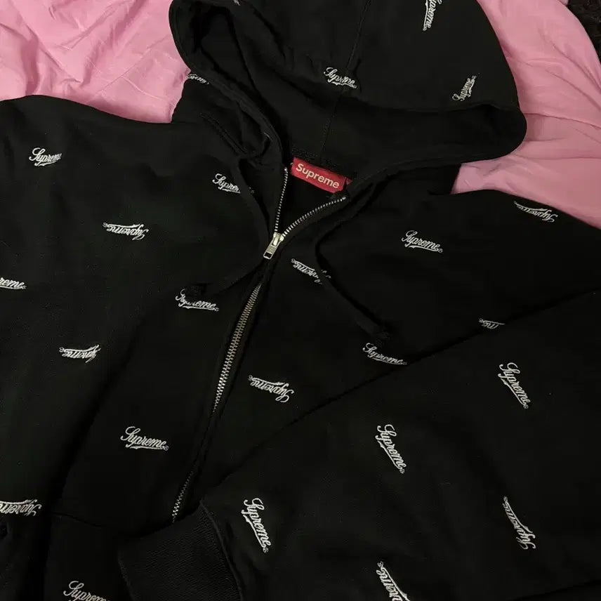 [BUNJANG] Supreme Repeat Script Hoodie Zip-up Black / (M)25fw 슈프림 후드집업 리핏 스크립트 블랙