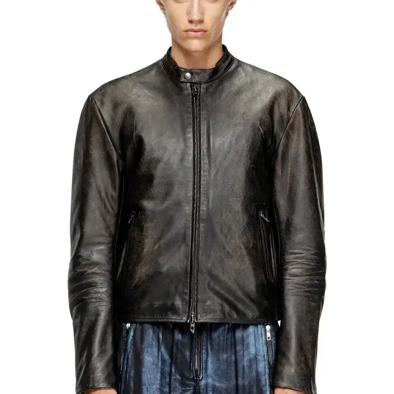 [BUNJANG] Diesel L-aross Distressed Leather Jacket / 디젤 L-aross 아로스 디스트레스 레더 자켓 50