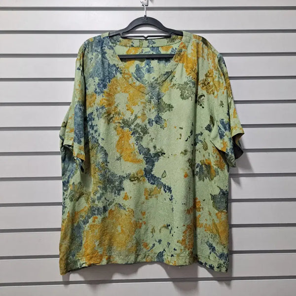 [BUNJANG] Women's Printed Rayon Blouse / 여성 나염 인견 블라우스 오버/박시 F 옷장꾸미기