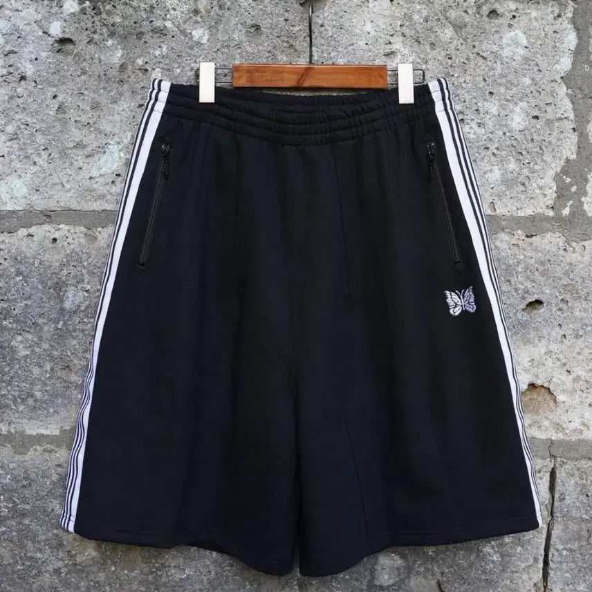 [BUNJANG] Needles Beaver HD Track Pants Short Black S / [S] 니들스 비버 HD 트랙팬츠 쇼츠 블랙 S