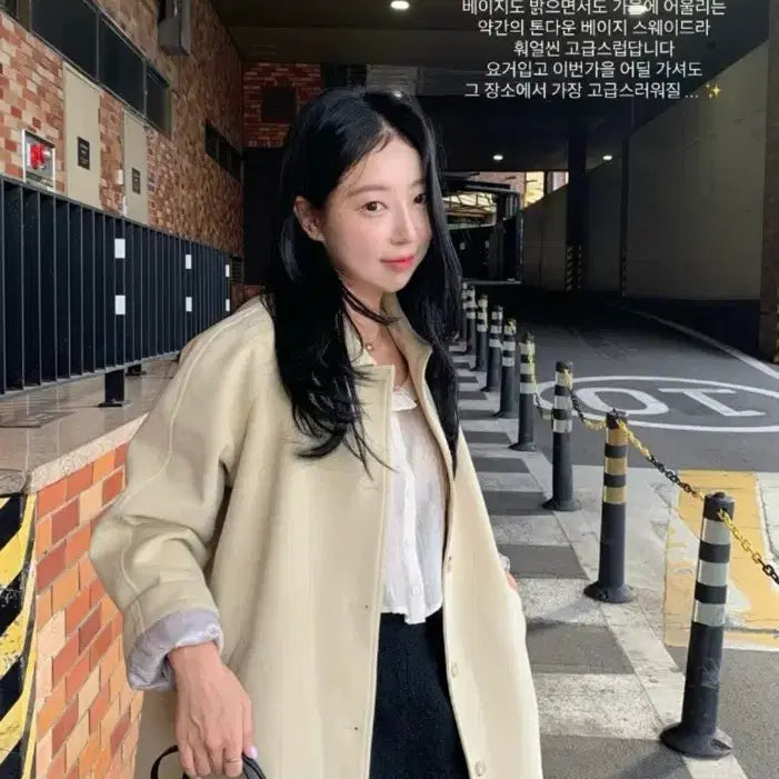 [BUNJANG] Siye Beige Suede Coat / 시예샵 siye 베이지 스웨이트 코트 새 제품