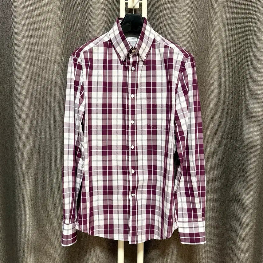 [BUNJANG] Brunello Cucinelli Button-Down Check Shirt (M) / 브루넬로 쿠치넬리 버튼다운 체크 셔츠 (M) 국내 100-105