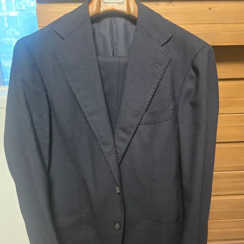 [BUNJANG] Ring Jacket Cantwist Navy Wool Suit (Size 50) / 링자켓 캄트위스트 원단 네이비 수트 50