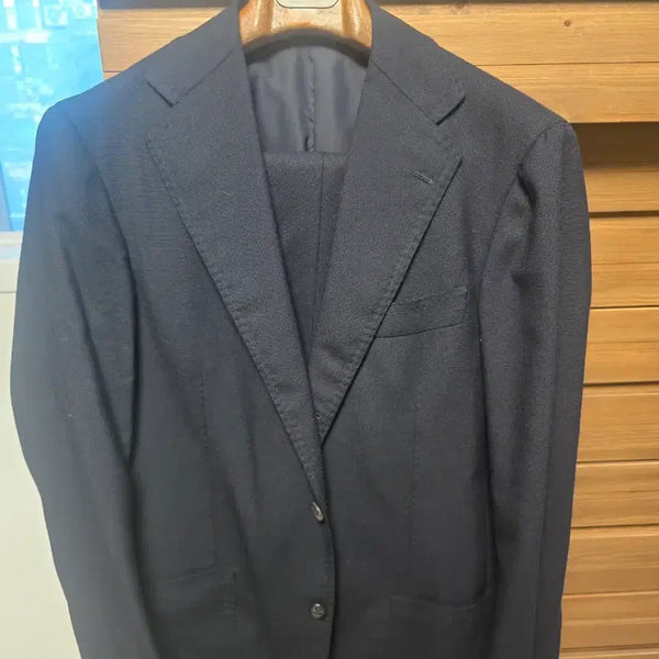 [BUNJANG] Ring Jacket Cantwist Navy Wool Suit (Size 50) / 링자켓 캄트위스트 원단 네이비 수트 50