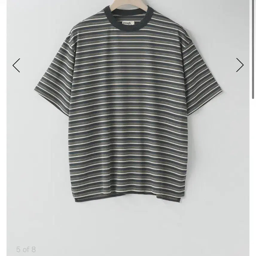 [BUNJANG] Roughside Fluid Stripe Half Sleeve Charcoal / 3) 러프사이드 플루이드 스트라이프 하프 슬리브 차콜