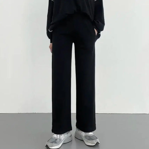 [BUNJANG] Black Straight Fit Training Pants / 검정일자핏트레이닝