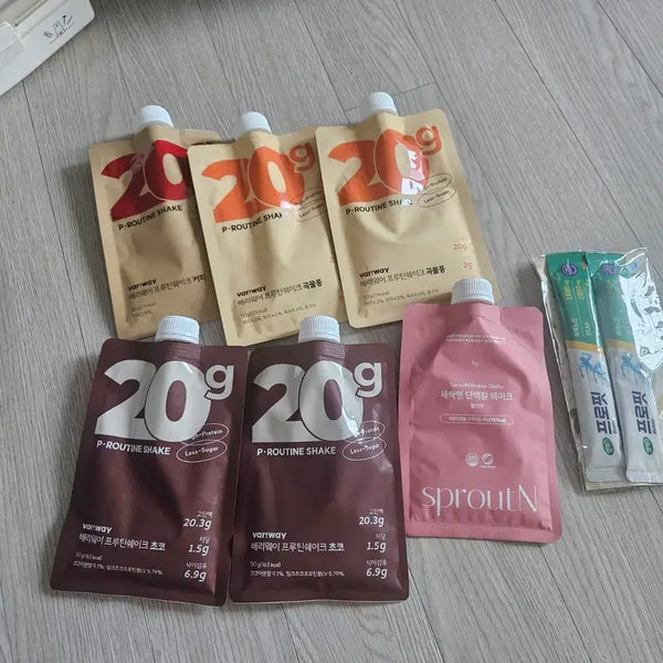 [BUNJANG] Barryway Protein Shake Bundle with Saessak-en Protein Shake and BCAA Sticks / 배리웨이 프로틴쉐이크 5개 + 새싹엔 단백질 쉐이크 1개