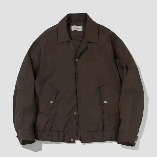 [BUNJANG] KIMUER Texture Open Collar Short Jacket - Brown / [L] 키뮤어 텍스쳐 오픈카라 숏 자켓_브라운