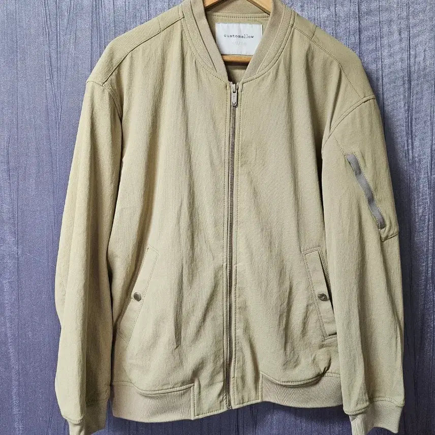 [BUNJANG] Customellow Bomber Jacket Beige / 커스텀멜로우 봄버 자켓 베이지