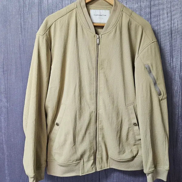 [BUNJANG] Customellow Bomber Jacket Beige / 커스텀멜로우 봄버 자켓 베이지