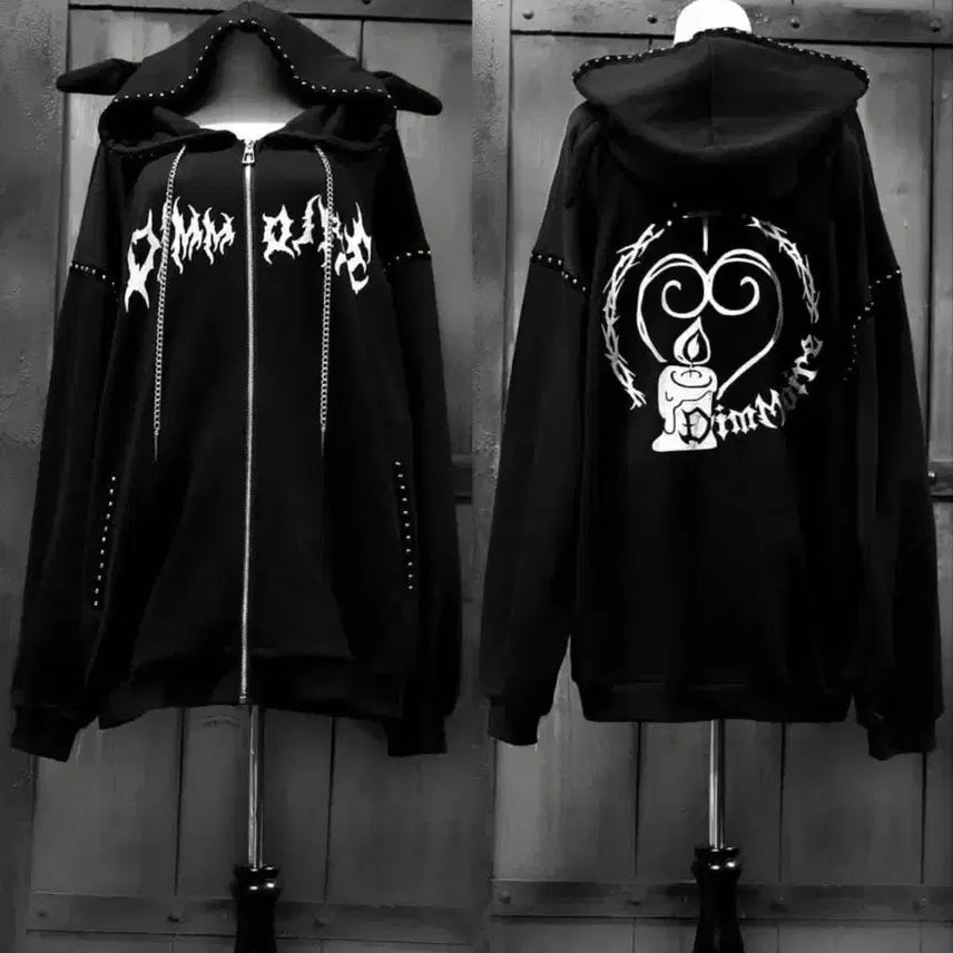 [BUNJANG] Dimmoire Elf Hoodie Zip-Up / 딤모아르 엘프 후드집업 지뢰계 서브컬쳐