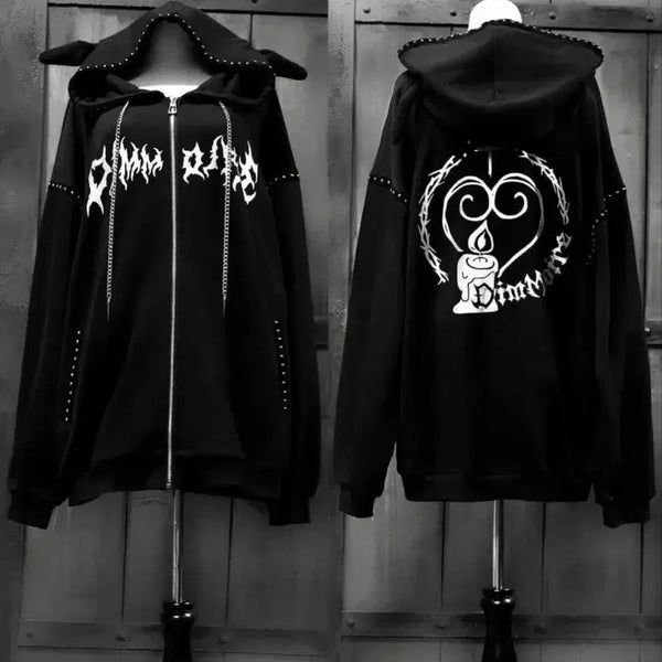 [BUNJANG] Dimmoire Elf Hoodie Zip-Up / 딤모아르 엘프 후드집업 지뢰계 서브컬쳐