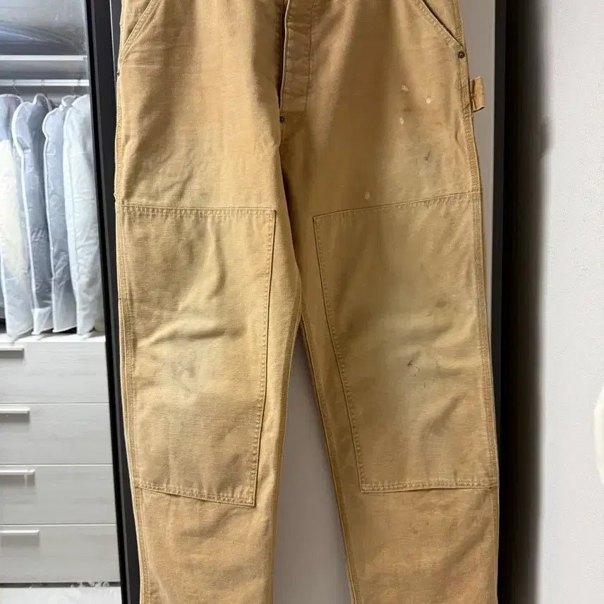 [BUNJANG] Saint Michael 23AW Double Knee Work Pants Beige L / 세인트미카엘 23AW 더블니 워크 팬츠 베이지 L