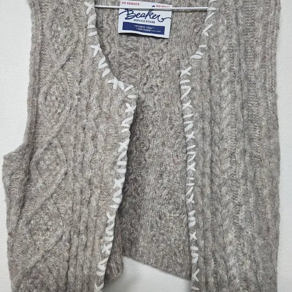 [BUNJANG] Beaker Aran Cable Knit Vest / 비이커(BEAKER)아란 케이블 니트 베스트 2사이즈