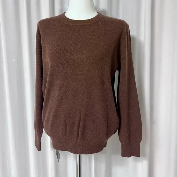 [BUNJANG] Brown Round Neck Knit / [새상품] 브라운 갈색 라운드넥 니트