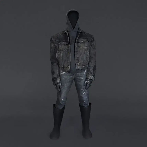 [BUNJANG] Yeezy Kanye Padded Denim Jacket Black / [M] YEEZY 칸예 패디드 데님 흑청