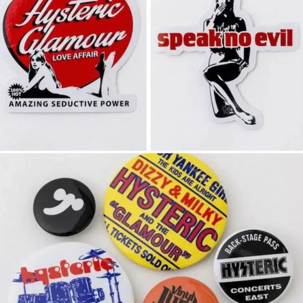 [BUNJANG] Hysteric Glamour Sticker & Badge Set / (새상품/일괄)히스테릭 글래머 스티커, 뱃지 세트