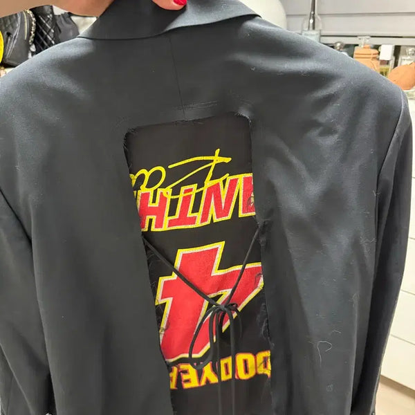 [BUNJANG] Standalone Jacket with Printed T-Shirt Layering / 스탠드얼론 자켓