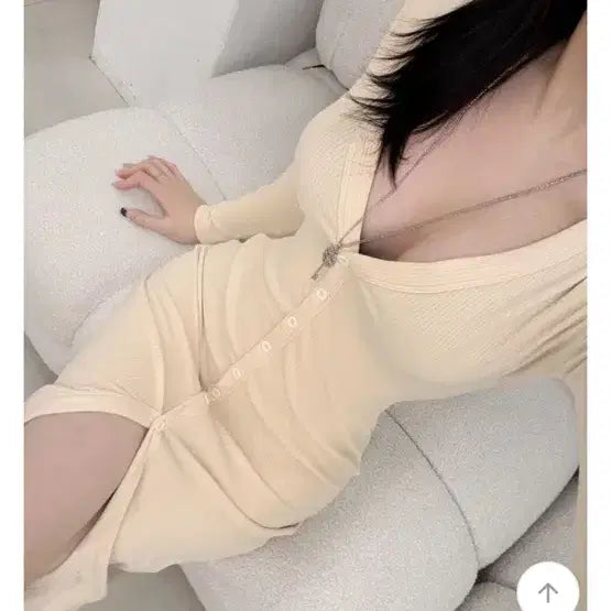 [BUNJANG] Misi Long One-Piece Dress - Ivory / 미시 롱 원피스 새상품