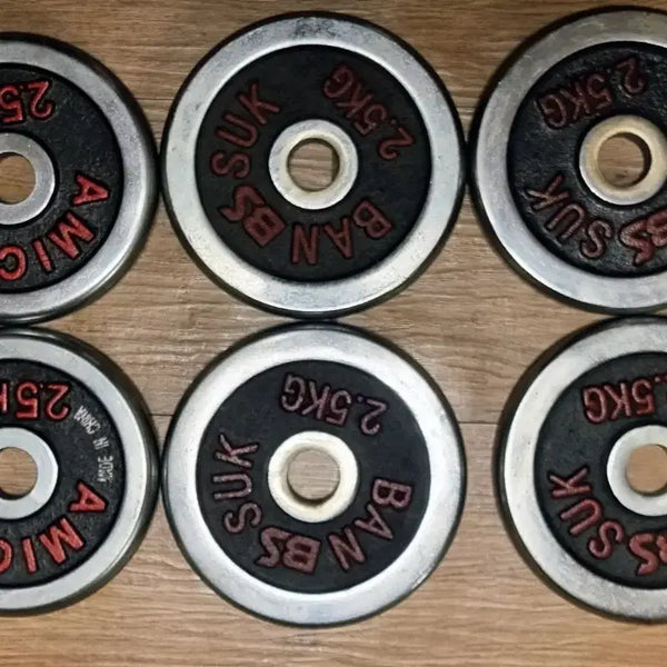 [BUNJANG] Weight Plates and Barbell Accessories Set / 경량뭔판,경량봉,마구리,리스트롤러(추감기)