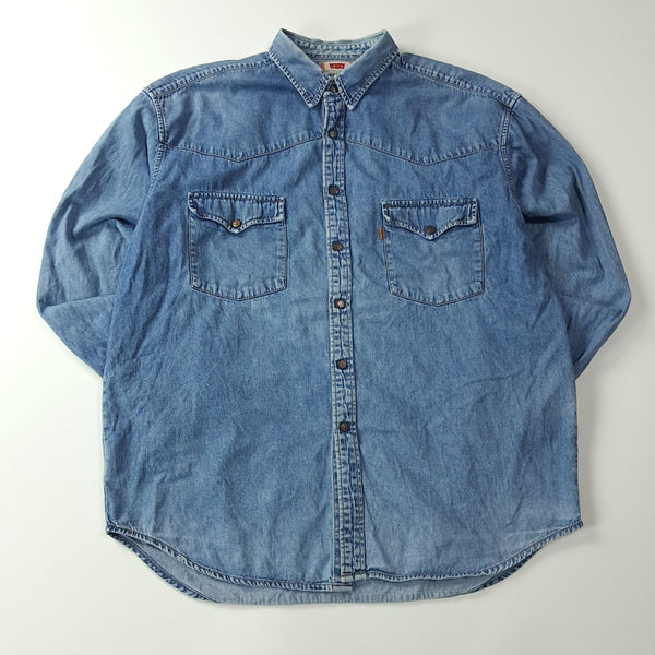 [BUNJANG] Levi's Orange Tab 90s Western Denim Shirt XL / CA982 XL 리바이스 오렌지탭 90s 웨스턴 데님 셔츠 남방
