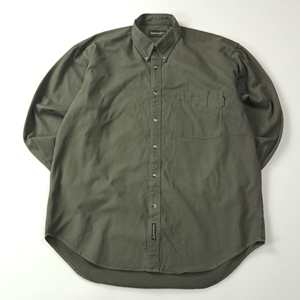 [BUNJANG] Timberland Weathergear 90s Olive Cotton Twill Button-Down Shirt XL / CA995 XL 팀버랜드 웨더기어 90s 올리브 셔츠 남방