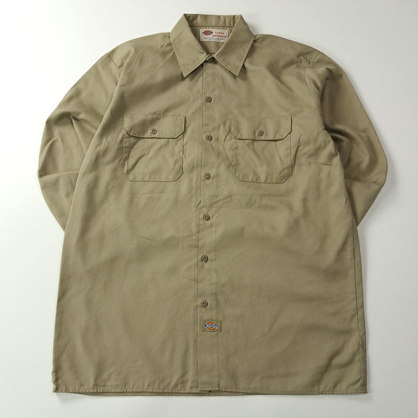 [BUNJANG] Dickies 00s Sand Khaki Classic Two-Pocket Work Shirt / CA996 L 디키즈 00s 샌드카키 클래식 투포켓 워크 셔츠 남방