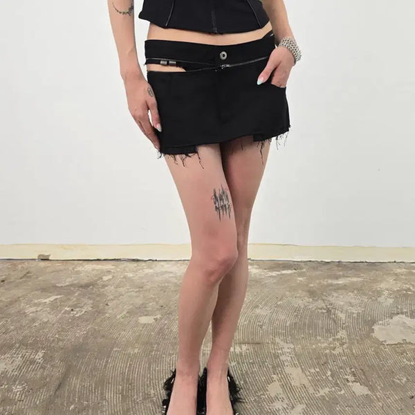 [BUNJANG] Dogma X ZIP BELT MINI SKIRT DE04 / 도그마엑스 ZIP BELT MINI SKIRT DE04 (s)