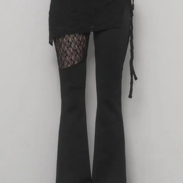 [BUNJANG] EssoSOME See Through Lace Lap Bootcut Pants / 에스오소메 See Through Lace Lap Bootcut Pants
