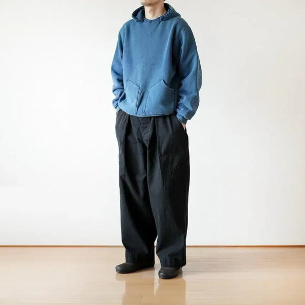[BUNJANG] Apresse Vintage Attached Hood Sweat Parka Blue / 아프레쎄 빈티지 어태치드 후드 스웻 파카 블루