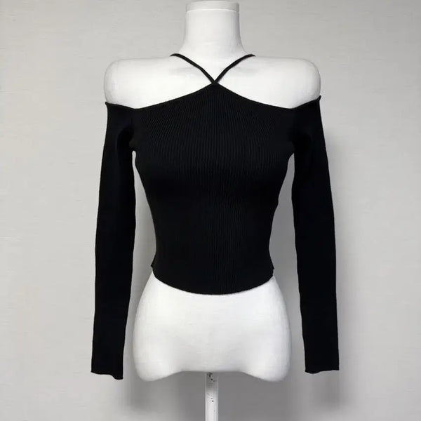 [BUNJANG] ZARA Off-Shoulder Ribbed Crop Top / 자라) 오프숄더 골지 크롭탑