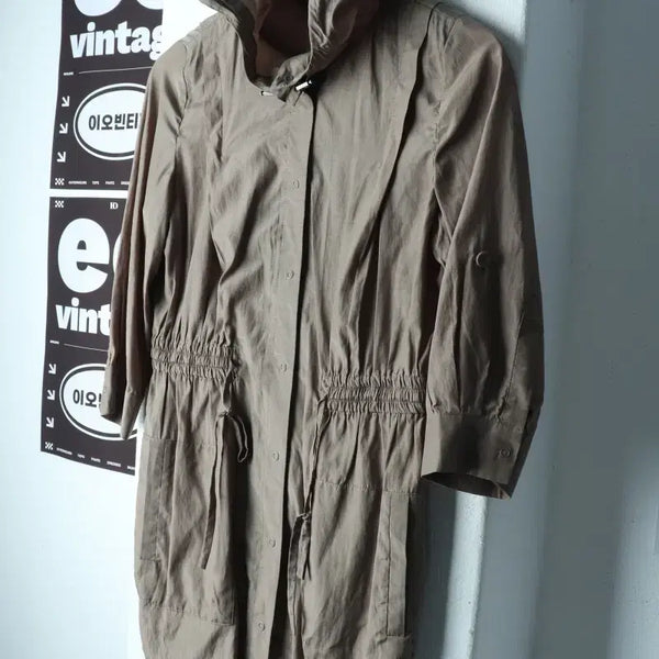 [BUNJANG] Sisley Zip-Up Windbreaker Jacket - Brown, Lightweight / W(M) 시슬리 집업 바람막이 점퍼자켓 브라운 경량 롱-H38357