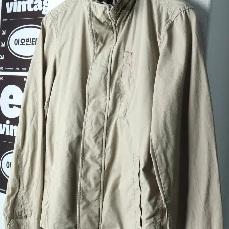 [BUNJANG] Uniqlo Zip-Up Windbreaker Jacket Beige / (S-M) 유니클로 집업 바람막이 점퍼자켓 베이지 야상-H38365