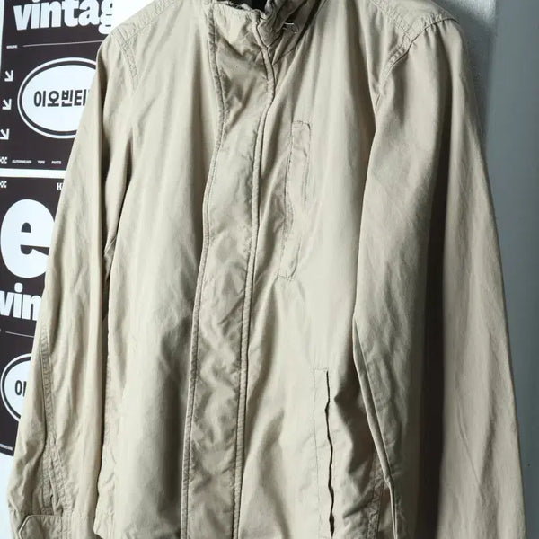 [BUNJANG] Uniqlo Zip-Up Windbreaker Jacket Beige / (S-M) 유니클로 집업 바람막이 점퍼자켓 베이지 야상-H38365