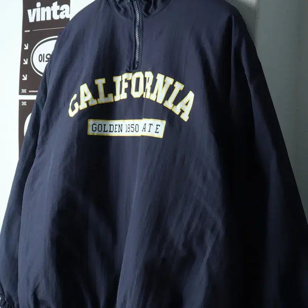 [BUNJANG] Brand Vintage Zip-Up Windbreaker Jacket (Padded) Navy / (F) 브랜드빈티지 집업 바람막이 점퍼자켓 누빔 네이비-H38289