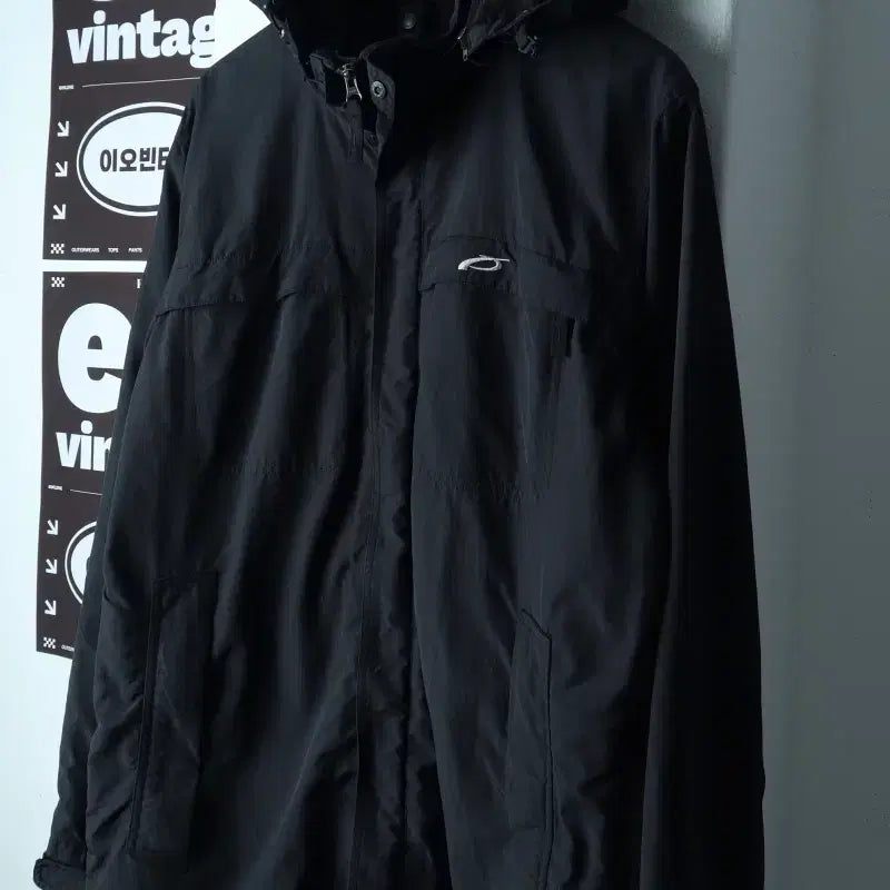 [BUNJANG] Pro-Specs Zip-Up Windbreaker Jumper Jacket - Black / (L-XL) 프로스펙스 집업 바람막이 점퍼자켓 블랙 누빔-H38294