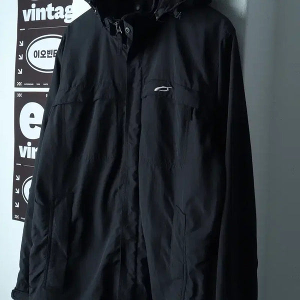 [BUNJANG] Pro-Specs Zip-Up Windbreaker Jumper Jacket - Black / (L-XL) 프로스펙스 집업 바람막이 점퍼자켓 블랙 누빔-H38294