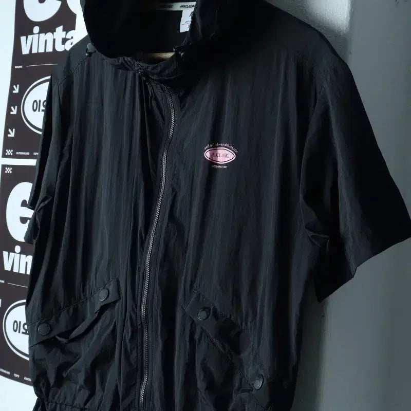 [BUNJANG] Archiclassic Zip-Up Windbreaker Cropped Shirring Jacket / W(M-L) 아키클래식 집업 바람막이 점퍼자켓 크롭 셔링-H38300